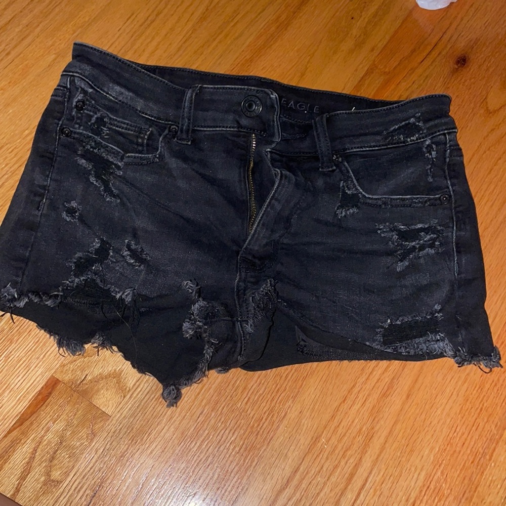 Black American eagle jean shorts